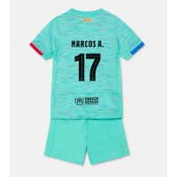 Camisa de Futebol Barcelona Marcos Alonso #17 Equipamento Alternativo Infantil 2023-24 Manga Curta (+ Calças curtas)